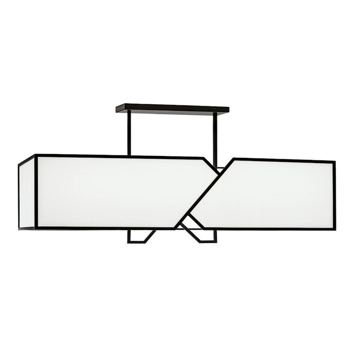 Norwell Lighting Moiselle Linear 6 Light Chandelier, Black/White - 8171-MB-WS