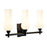 Norwell Lighting Fleur 3 Light Vanity Lighting, Matte Black/Glass - 8177-MB-MO