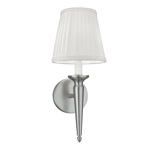 Norwell Lighting Georgetown 1 Light Sconce, Brush Nickel/White - 8212-BN-WS