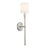 Norwell Lighting Zavier Candlestick 1 Light Sconce, BR Nickel/White - 8221-BN-WS