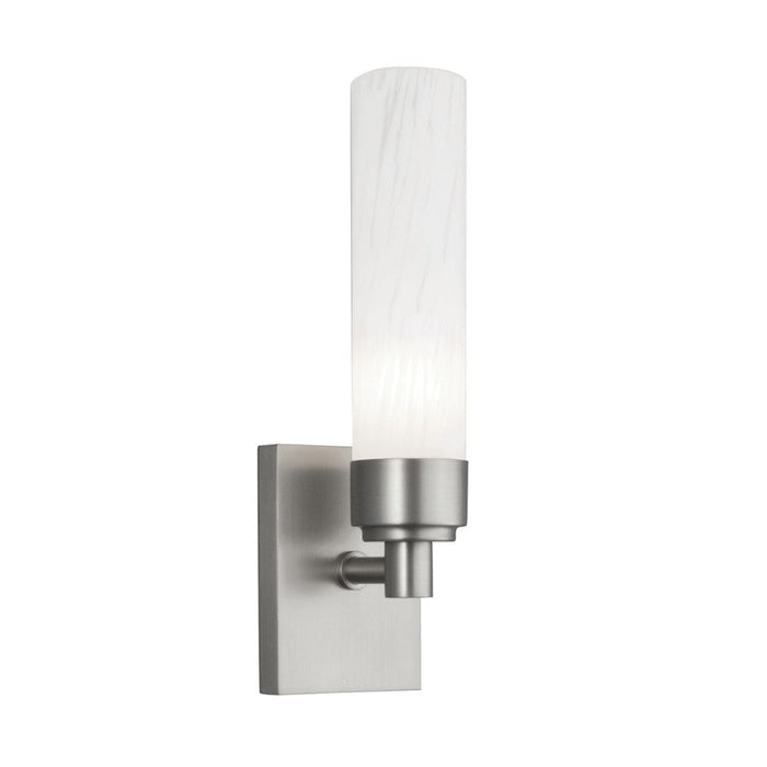 Norwell Lighting Alex 1 Light Sconce, Brush Nickel/Splashed Opal - 8230-BN-SO