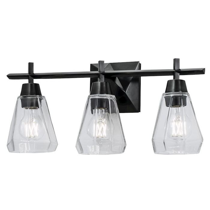 Norwell Lighting Arctic Bath Series 3 Light Sconce, Dipped Black - 8283-ADB-CL