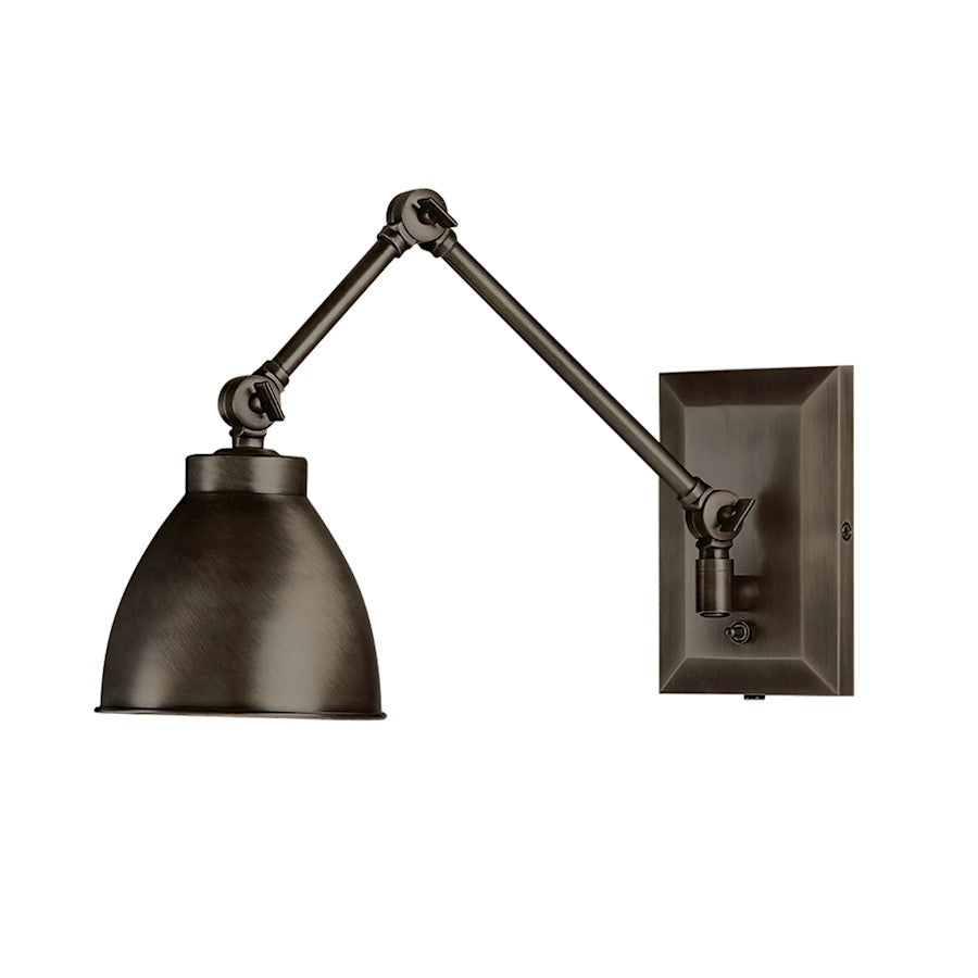 Norwell Lighting Maggie Swing Arm 1 Light Sconce, Bronze/Metal - 8471-AR-MS