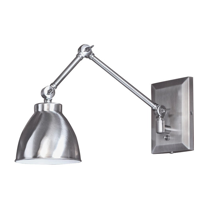 Norwell Lighting Maggie Swing Arm 1 Light Sconce, Pewter/Metal - 8471-PW-MS