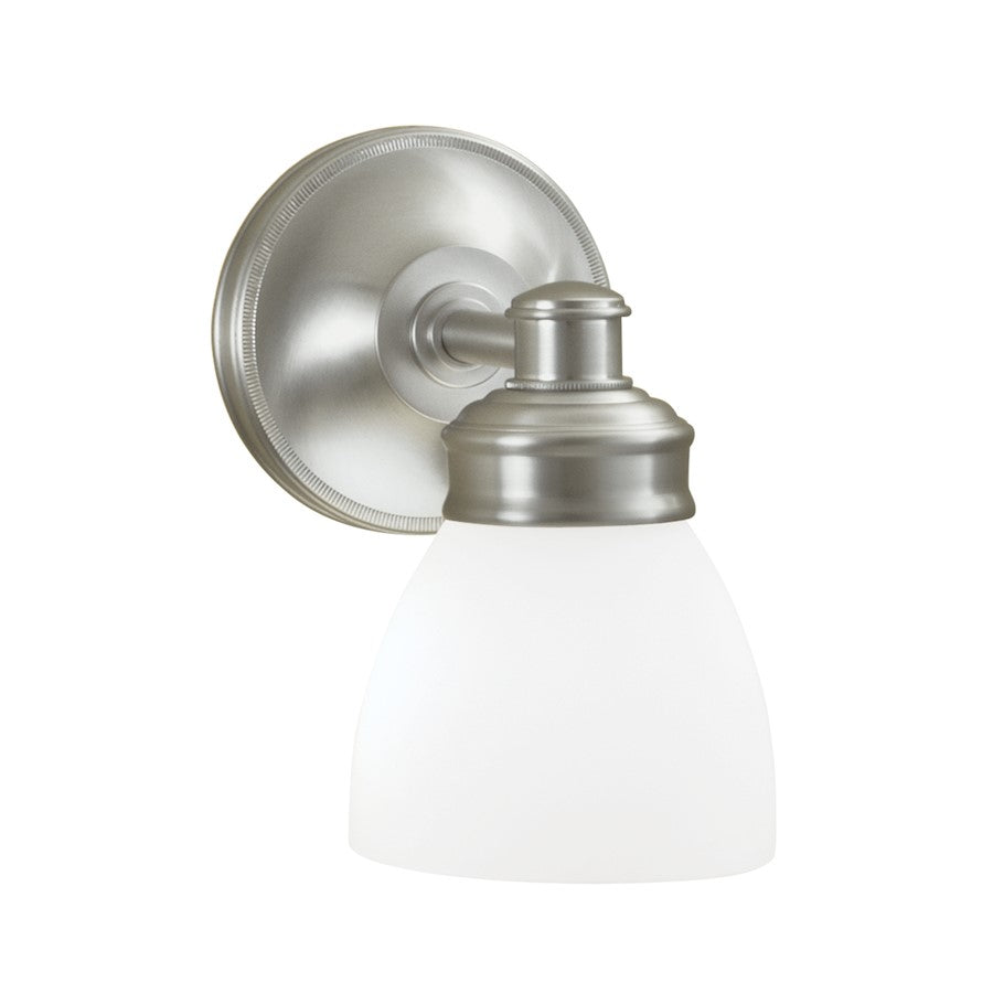 Norwell Lighting Spencer 1 Light Sconce, Brush Nickel - 8791-BN-OP