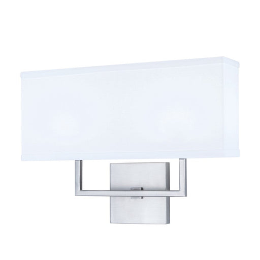 Norwell Lighting Maxwell 2 Light Sconce, Brush Nickel/White - 8986-BN-WS