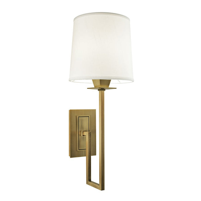 Norwell Lighting Maya Single 1 Light Sconce, Aged Brass/White - 9675-AG-WS