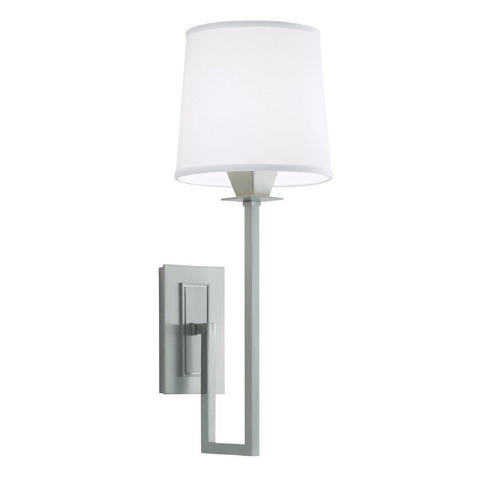 Norwell Lighting Maya Single 1 Light Sconce, Brush Nickel/White - 9675-BN-WS