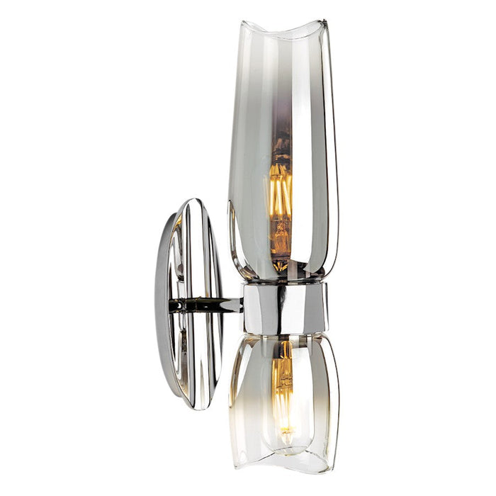 Norwell Lighting Flame 2 Light Sconce, Chrome - 9760-CH-CLGR