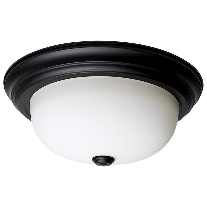 Nuvo Lighting 2 Light/13"/Flush Mount, Matte Black/Opal - 60-128