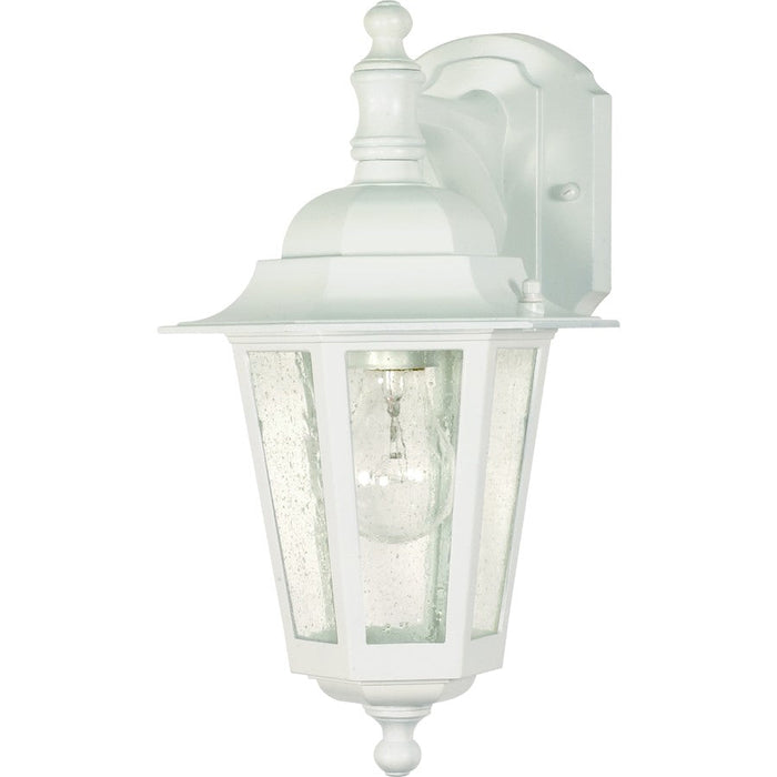 Nuvo Lighting Cornerstone 1-LT 13" Wall Lantern Arm Down, Seed/White - 60-3473