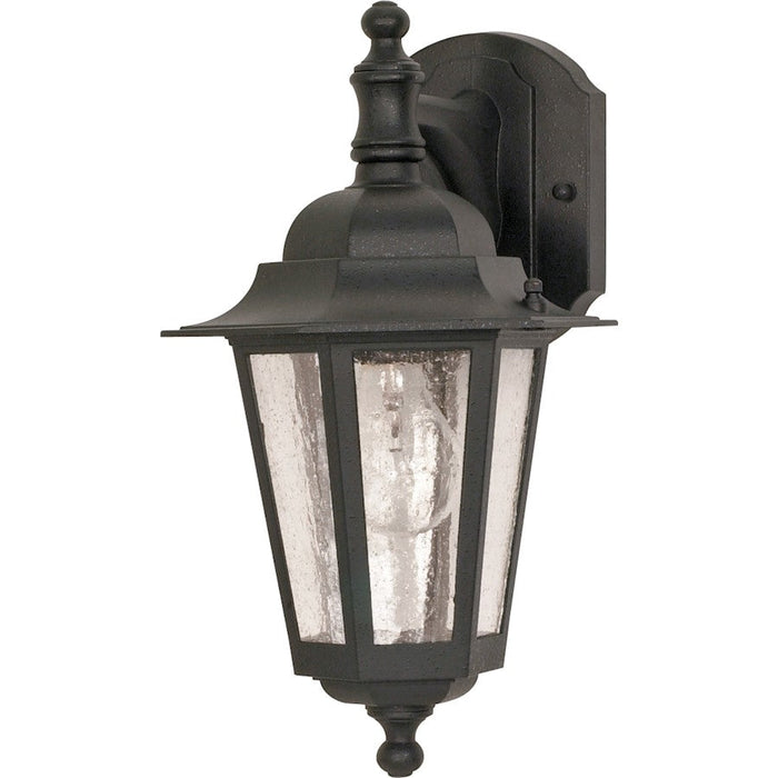 Nuvo Lighting Cornerstone 1-LT 13" Wall Lantern Arm Down, Seed/Black - 60-3475