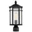 Nuvo Lighting Raiden 1 Light Outdoor Post Lantern, Black/Clear Seeded