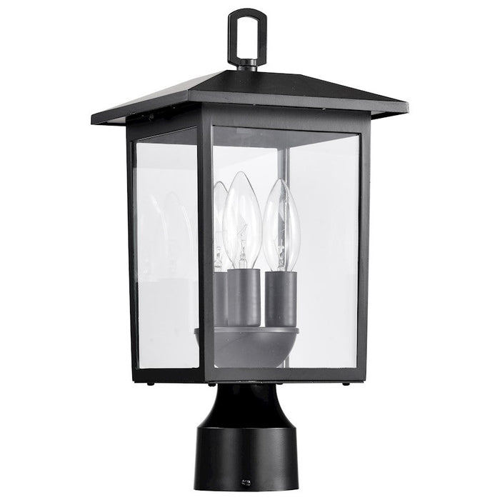 Nuvo Lighting Jamesport 3 Light Outdoor Post Lantern, Black/Clear