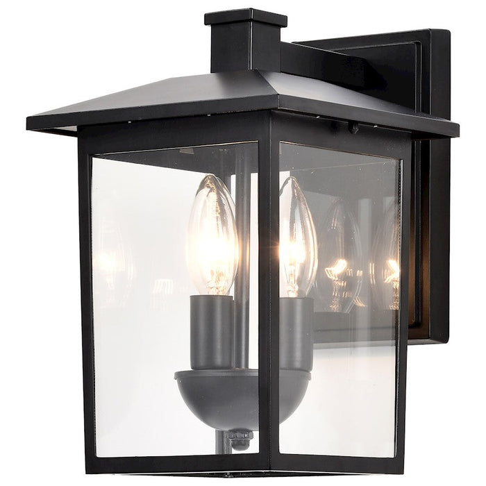 Nuvo Lighting Jamesport 3 Light Outdoor Small Wall Lantern, BK/Clear - 60-5934