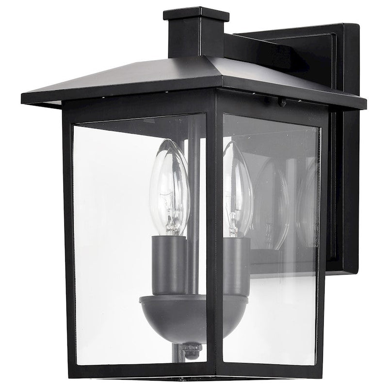 Nuvo Lighting Jamesport 3-Light Outdoor Wall Lantern | Transitional Matte Black and Clear Glass | Covered Patios & Entryways | 9 x 8 x 11 | Model 60-5934