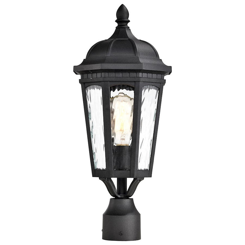 Nuvo Lighting East River 1 Light Outdoor Post Lantern, Black/Water