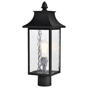 Nuvo Lighting Austen 1 Light Outdoor Post Lantern, Black Clear Water - 60-5995