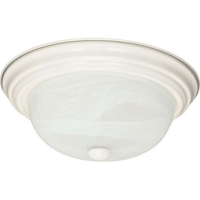 Nuvo Lighting 2 Light 11" Flush Mount Alabaster Glass, Textured White - 60-6004