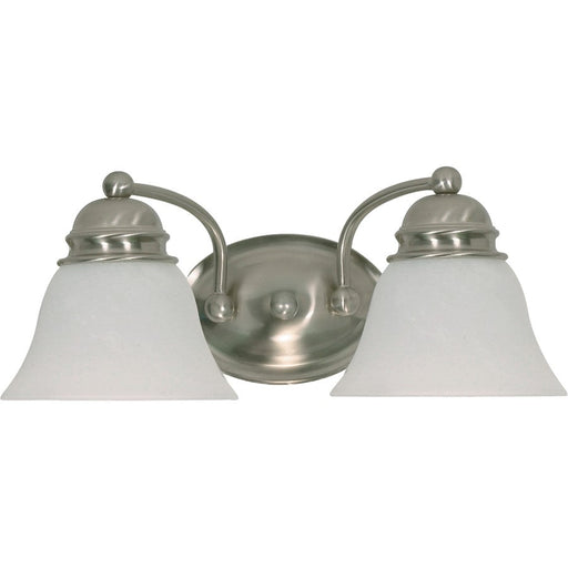 Nuvo Lighting Empire 2 Light 15" Vanity, Alabaster Glass Bell Shades - 60-6078