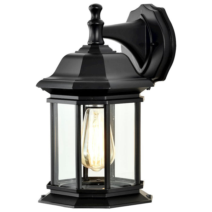 Nuvo Lighting Hopkins 1 Light Outdoor Large Wall Lantern, Black/Clear - 60-6118