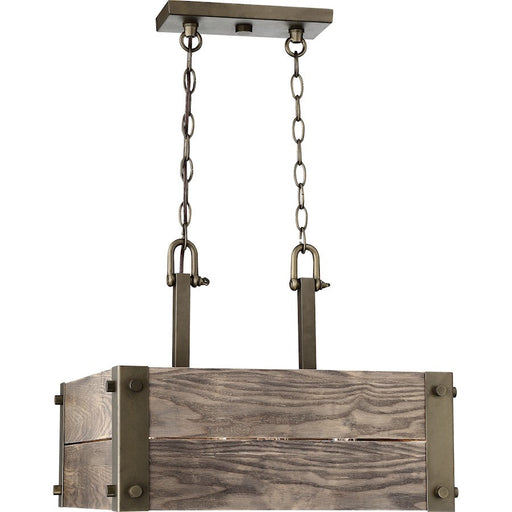 Nuvo Lighting Winchester 4-LT 18.75" Square Pendant, Aged Wood Bronze - 60-6422