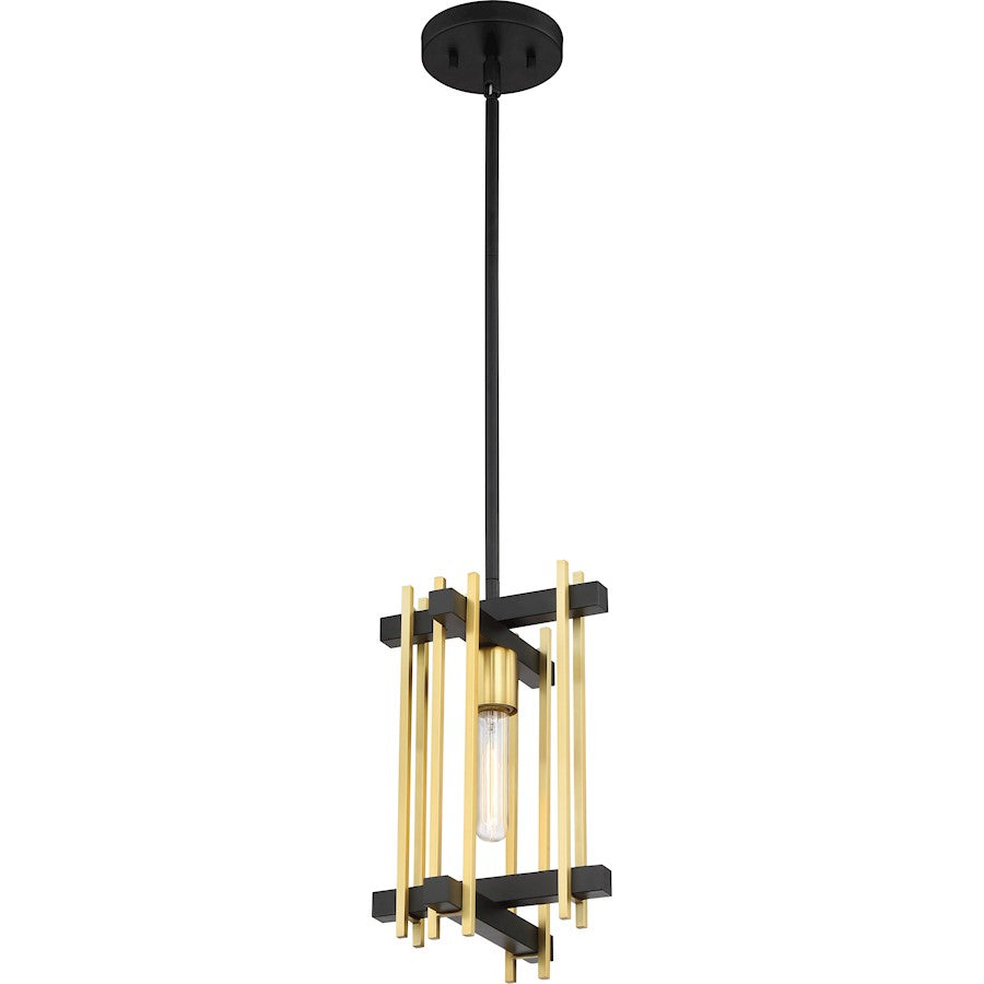 Nuvo Lighting Marion 1 Light Mini Pendant Aged Bonze, Natural Brass - 60-6522