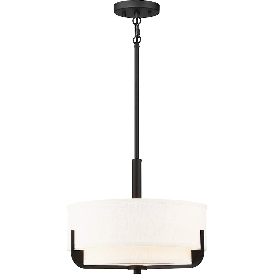 Nuvo Lighting Frankie 3 Light 14" Pendant, Cream Shade/Frosted/Bronze - 60-6543