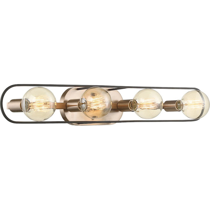 Nuvo Lighting Chassis Vanity Light, Copper Brushed Brass/Black Frame