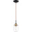 Nuvo Lighting Toleo 1 Light Mini Pendant, Black/Vintage Brass Accents