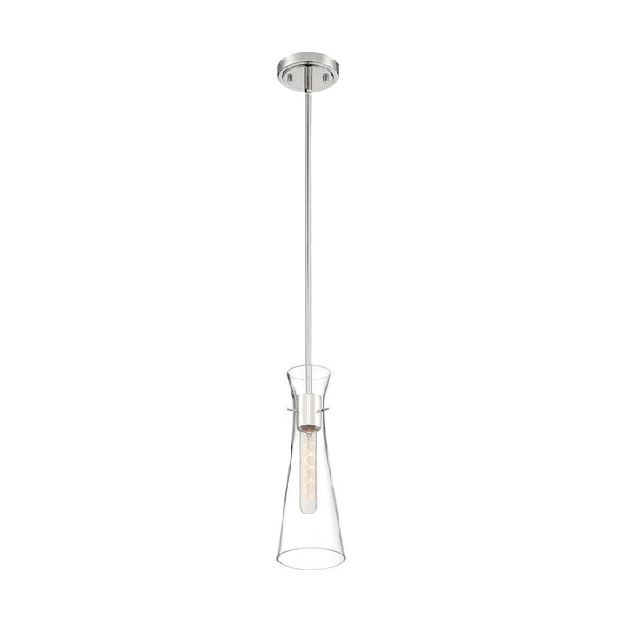 Nuvo Lighting Bahari 1 Light Mini Pendant, Clear, Polished Nickel - 60-6868