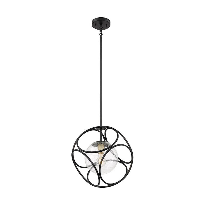 Nuvo Lighting Aurora 1 Light Mini Pendant, Seeded, Black/Vintage Brass - 60-6945