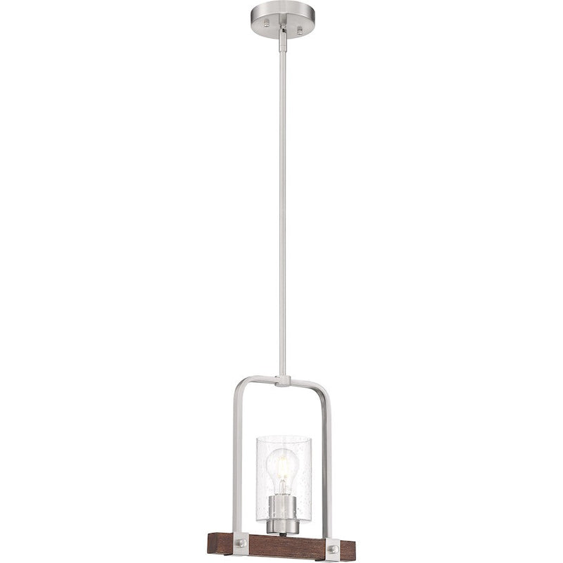 Nuvo Lighting Arabel 4in 1-Light Mini Pendant | Transitional Brushed Nickel and Nutmeg Seeded Glass | Kitchen Island & Dining Room | 4 x | Model 60-6965