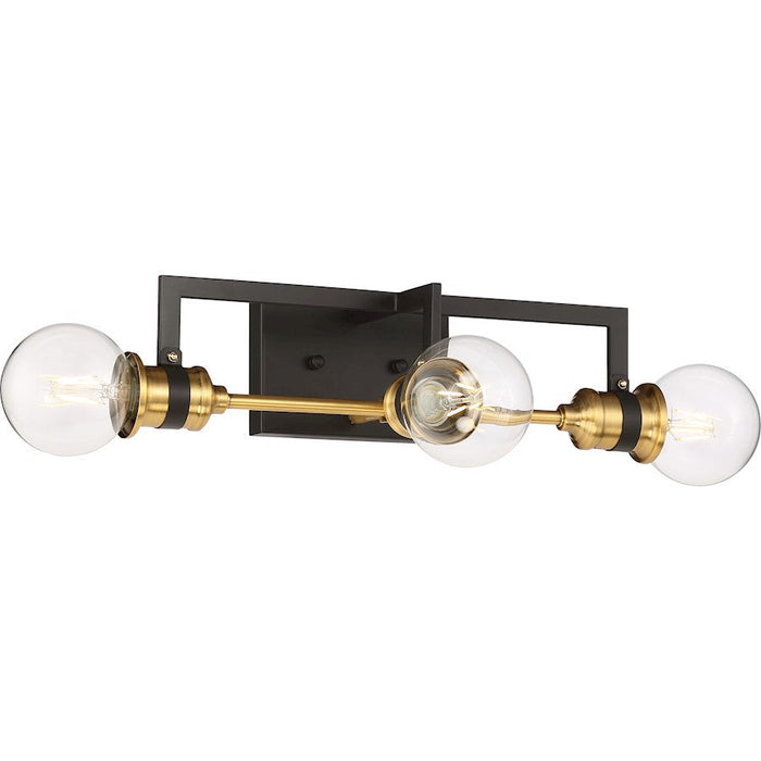 Nuvo Lighting Intention Vanity Light, Warm Brass and Black