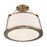 Nuvo Lighting Cutty 3 Light Semi-Flush, Fabric Shade Burnished Brass - 60-6997