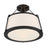 Nuvo Lighting Cutty 3 Light Semi-Flush, Fabric Shade Matte Black - 60-6998