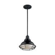 Nuvo Lighting Newbridge 1 Light 10" Pendant, Black/Silver & Black - 60-7003