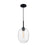 Nuvo Lighting Aria 1 Light 8" Pendant, Seeded Glass, Matte Black - 60-7026