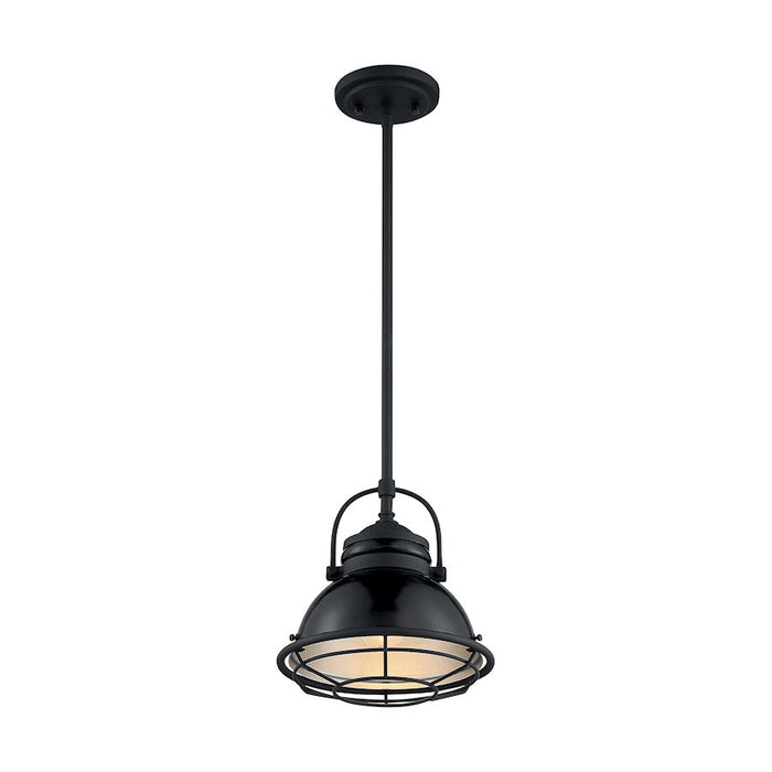 Nuvo Lighting Upton 1 Light 10" Pendant, Black/Silver & Black Accents - 60-7063