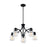 Nuvo Lighting Skybridge 5 Light Chandelier, Clear Glass, Matte Black - 60-7105