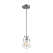 Nuvo Lighting Skybridge 1 Light Mini Pendant, Clear, Brushed Nickel - 60-7116