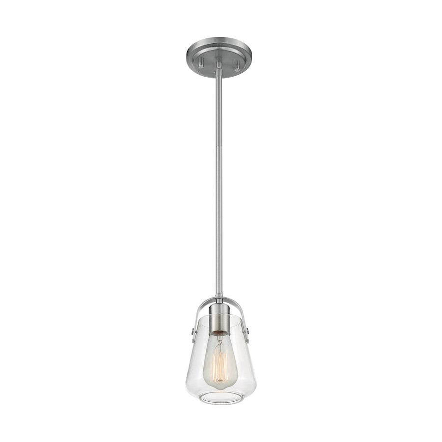 Nuvo Lighting Skybridge 1 Light Mini Pendant, Clear, Brushed Nickel - 60-7116