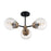 Nuvo Lighting Axis 3 Light Semi-Flush, Clear, Black/Brass Accents - 60-7123