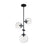 Nuvo Lighting Sky 3 Light Pendant, Clear Glass, Matte Black - 60-7134