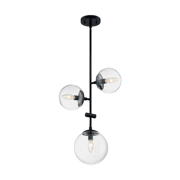 Nuvo Lighting Sky 3 Light Pendant, Clear Glass, Matte Black - 60-7134