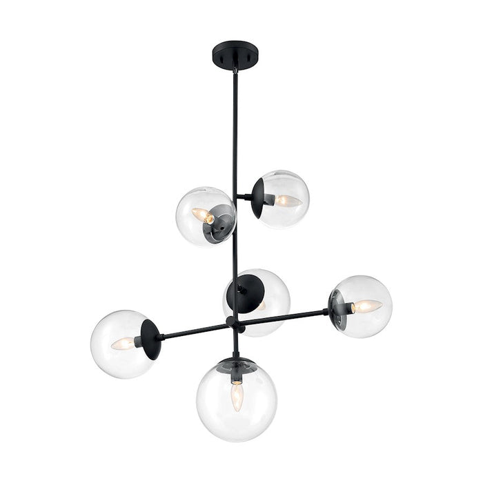 Nuvo Lighting Sky 6 Light Pendant, Clear Glass, Matte Black - 60-7135