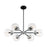 Nuvo Lighting Axis 6 Light Chandelier, Clear, Black/Brushed Nickel - 60-7136