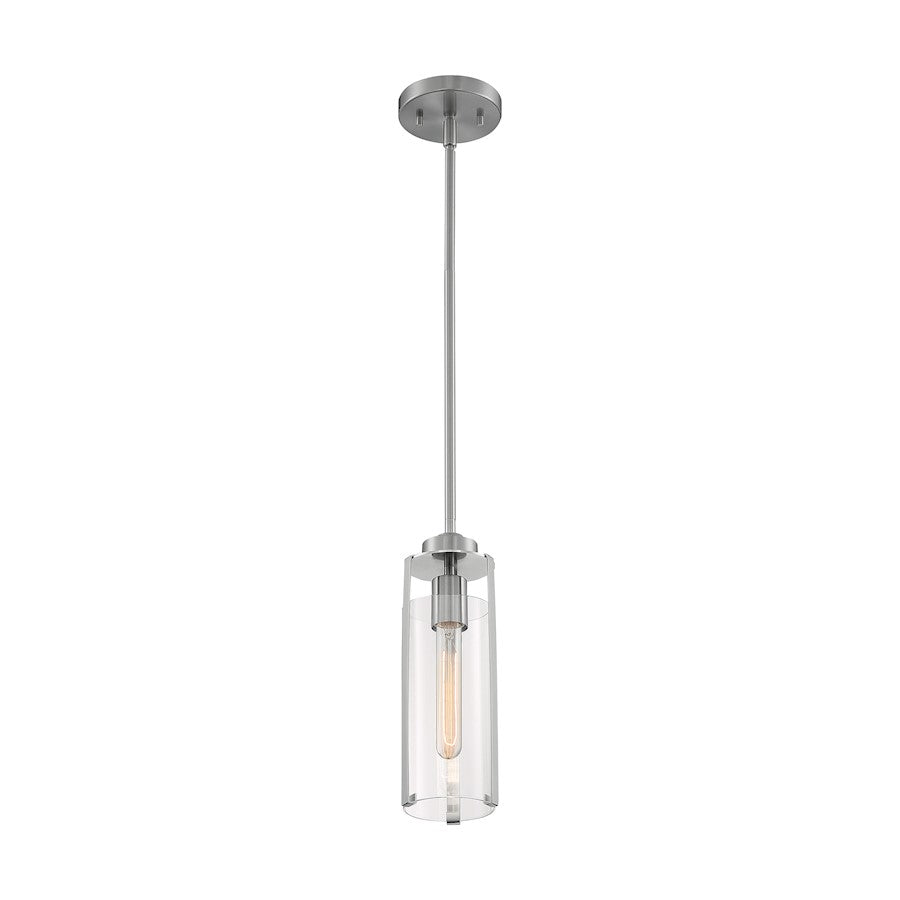 Nuvo Lighting Marina 1 Light Mini Pendant, Clear Glass, Brushed Nickel - 60-7140