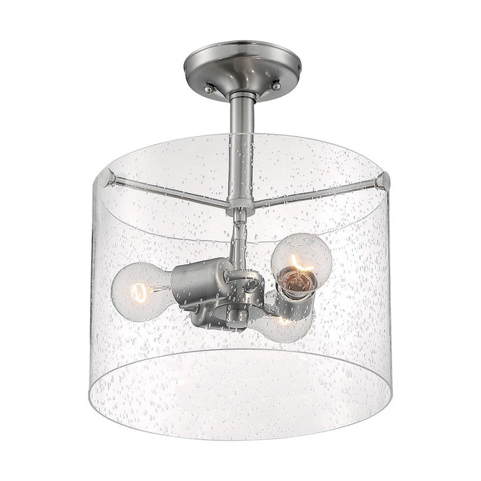 Nuvo Lighting Bransel 3 Light Semi-Flush, Seeded Glass, Brushed Nickel - 60-7188