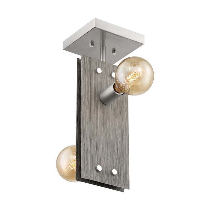 Nuvo Lighting Stella 2 Light Semi-Flush, Driftwood/Brushed Nickel - 60-7221